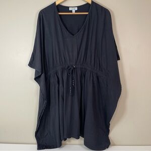 Swim 365 Black 1X Cover Up Tie Waist Pockets Resortwear Vacation Beach‎ Travel